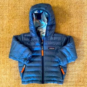 Baby Reversible Down Sweater Hoody - blue and polar bears size 2t